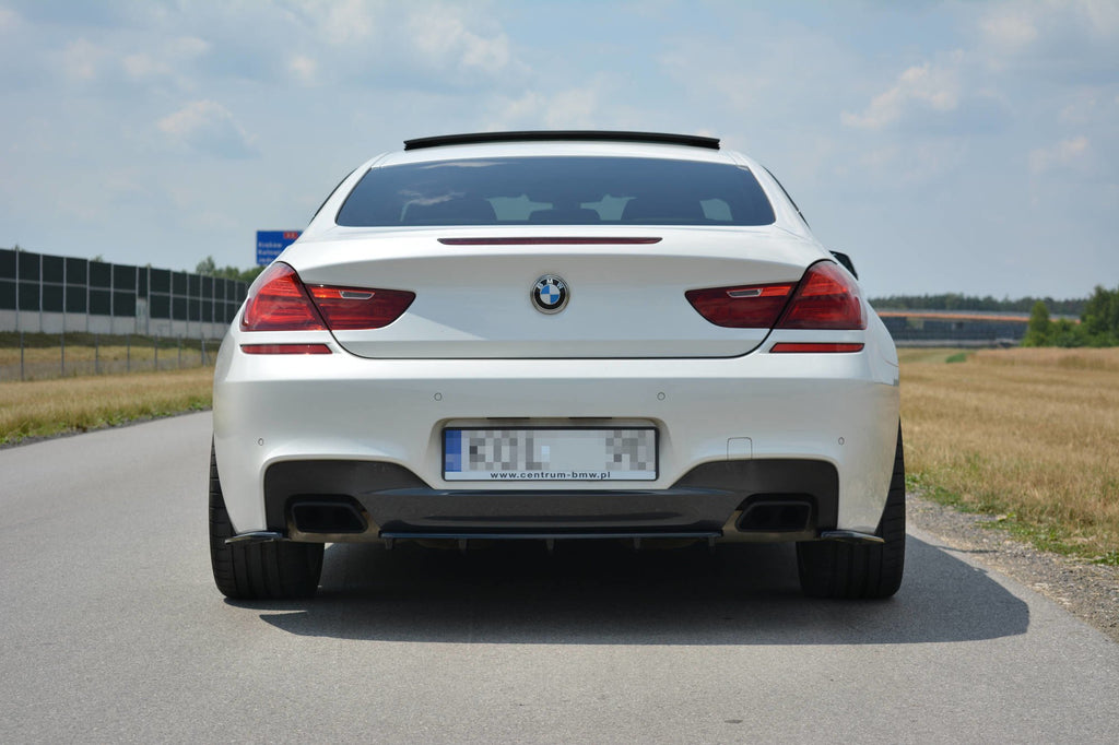 Maxton Design Heck Ansatz Flaps Diffusor passend für BMW 6er Gran Coupé M Paket schwarz Hochglanz