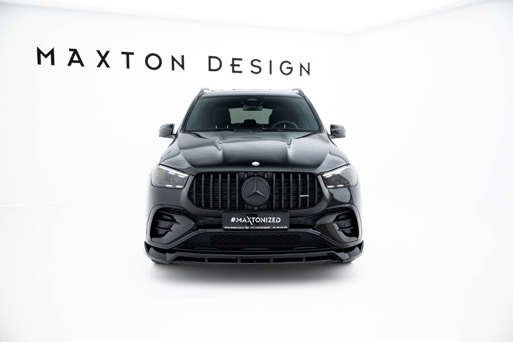 Maxton Design Street+ Spoilerlippe Front Ansatz passend für Mercedes-AMG GLE 53 / AMG-Line SUV / Coupe W167 Facelift / C167 Facelift schwarz Hochglanz