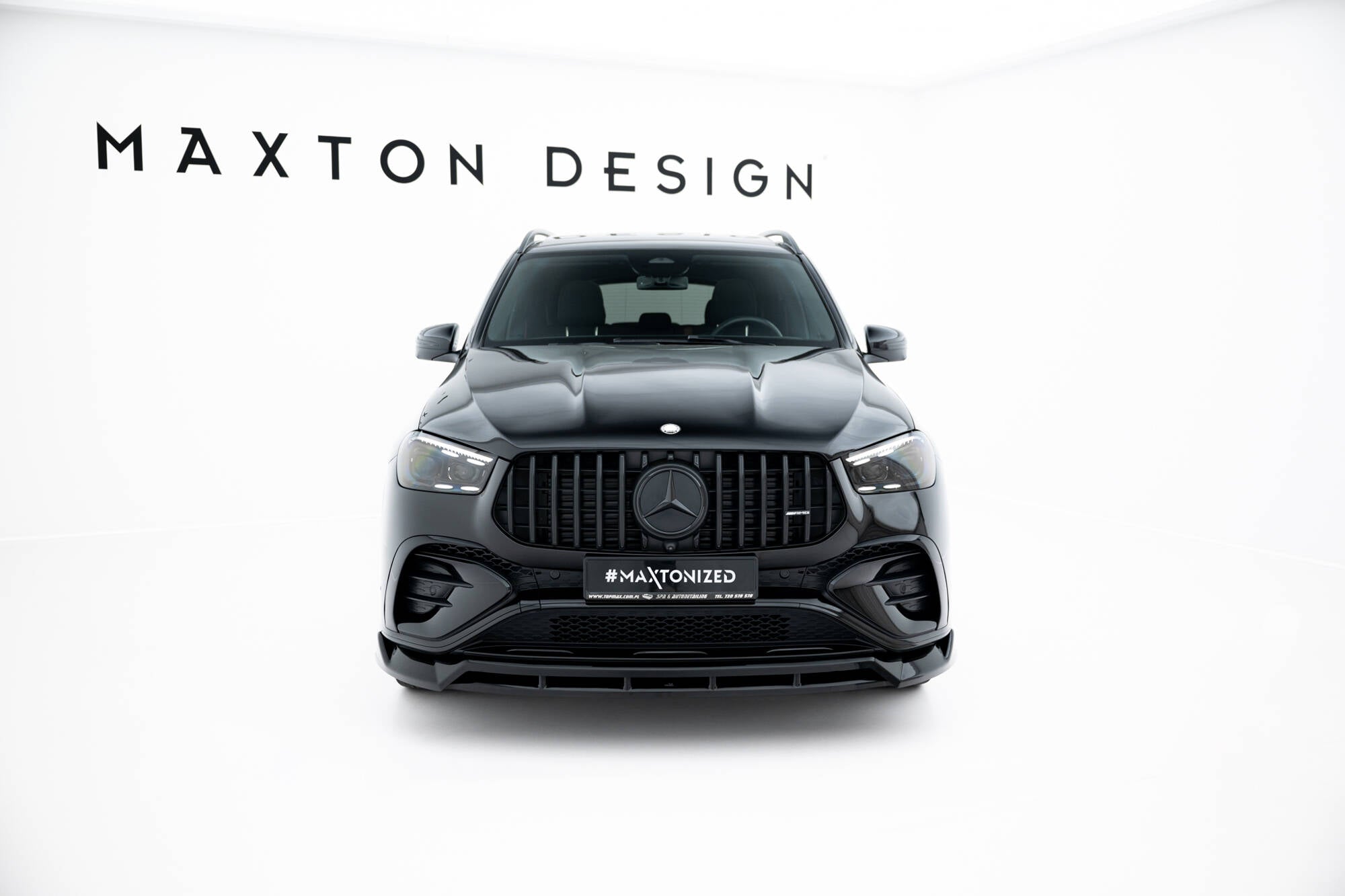 Maxton Design Street+ Spoilerlippe Front Ansatz passend für Mercedes-AMG GLE 53 / AMG-Line SUV / Coupe W167 Facelift / C167 Facelift schwarz Hochglanz