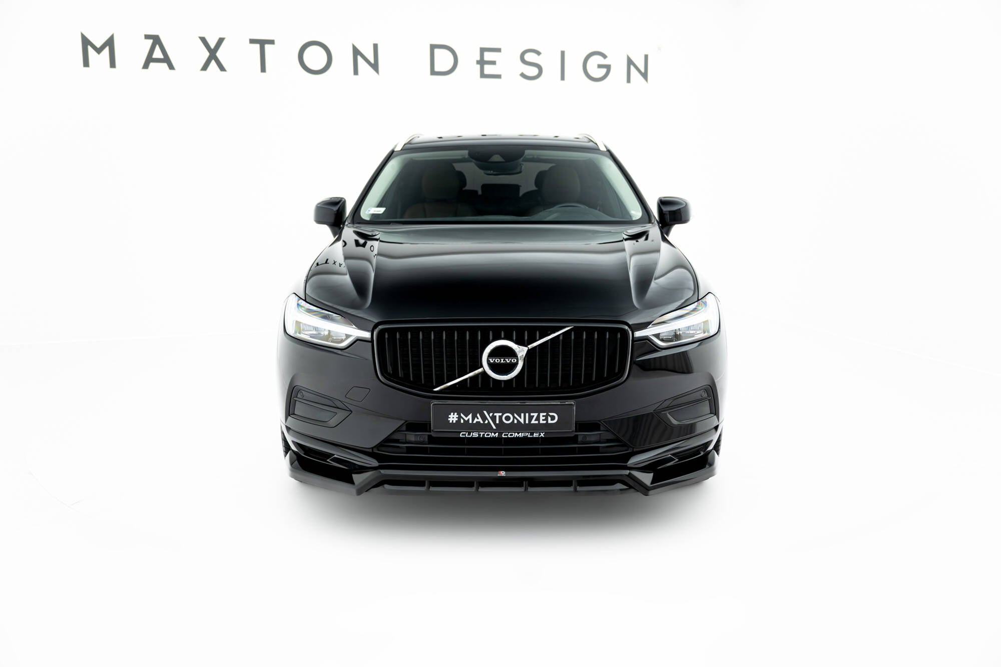 Maxton Design Street+ Spoilerlippe Front Ansatz passend für Volvo XC60 Mk2 schwarz Hochglanz