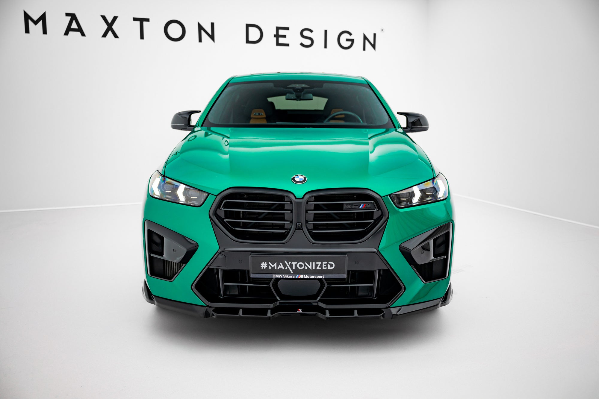 Maxton Design Street+ Spoilerlippe Front Ansatz V.1 passend für BMW X6 M F96 Facelift schwarz Hochglanz