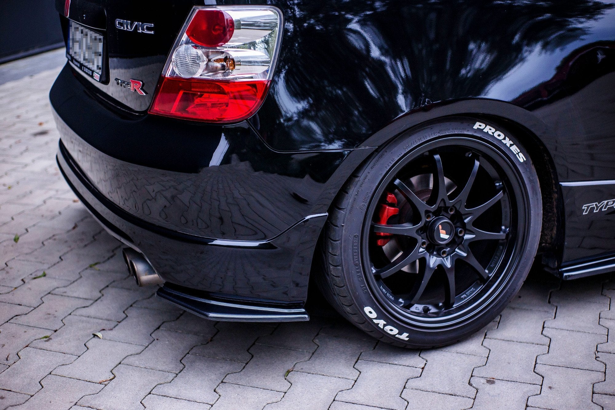Maxton Design Heck Ansatz Flaps Diffusor passend für AUDI HONDA CIVIC EP3 (MK7) TYPE-R/S FACELIFT schwarz Hochglanz
