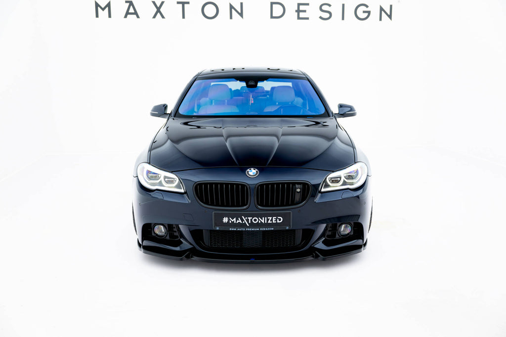 Maxton Design Street+ Spoilerlippe Front Ansatz V.3 passend für BMW 5er F10/F11 M-Paket schwarz Hochglanz