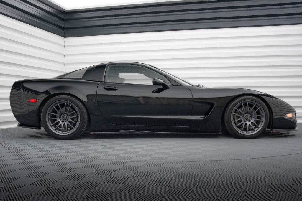 Maxton Design Street+ Seitenschweller Leisten passend für Chevrolet Corvette C5 schwarz Hochglanz