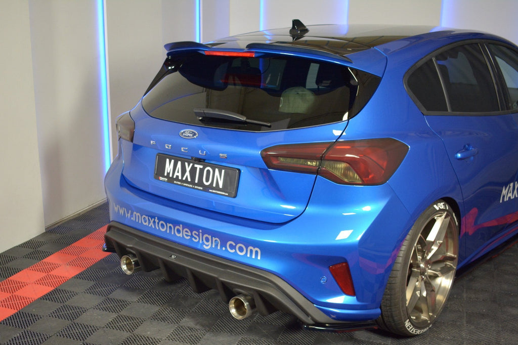 Maxton Design Spoiler CAP V.3 passend für Ford Focus Hatchback ST-Line Mk4 schwarz Hochglanz