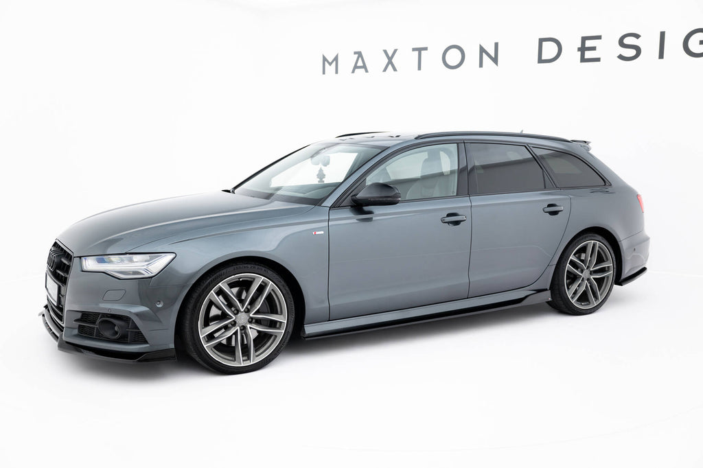 Maxton Design Street+ Seitenschweller Leisten V.2 passend für Audi A6 / A6 C7 S-line/ S6 C7 Facelift schwarz Hochglanz