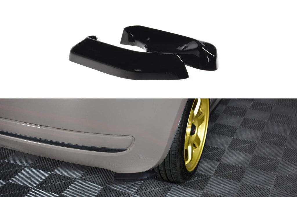 Maxton Design Heck Ansatz Flaps Diffusor passend für Fiat 500 schwarz Hochglanz