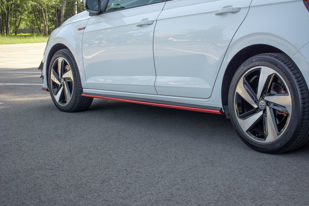 Maxton Design Side Skirts Diffusers VW Polo GTI / R-line Mk6 schwarz Hochglanz für Volkswagen Polo Mk6