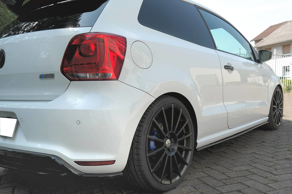 Maxton Design Seitenschweller Ansatz für VOLKSWAGEN POLO MK5 R WRC schwarz matt