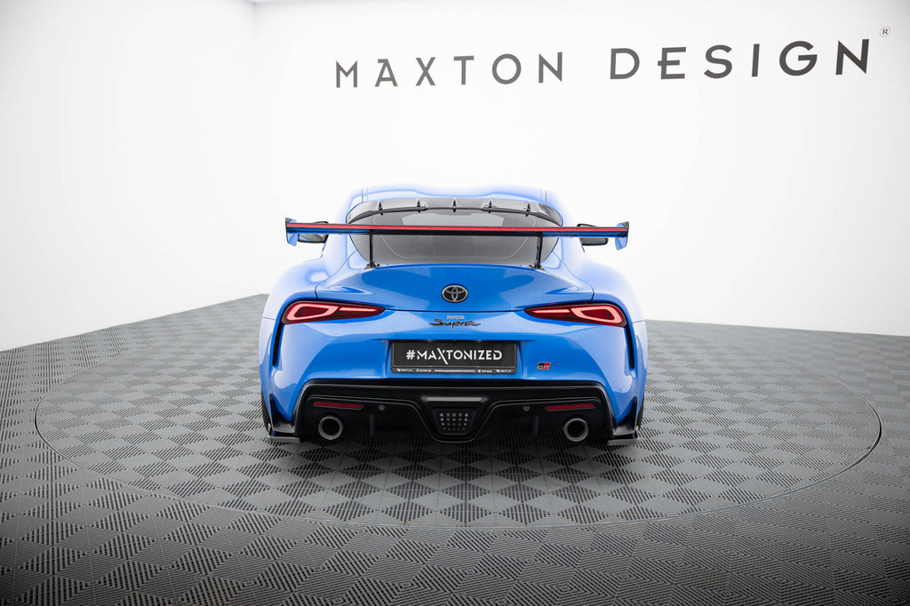 Maxton Design Carbon Spoiler With External Brackets Uprights + LED Toyota Supra Mk5 für Toyota Supra Mk5