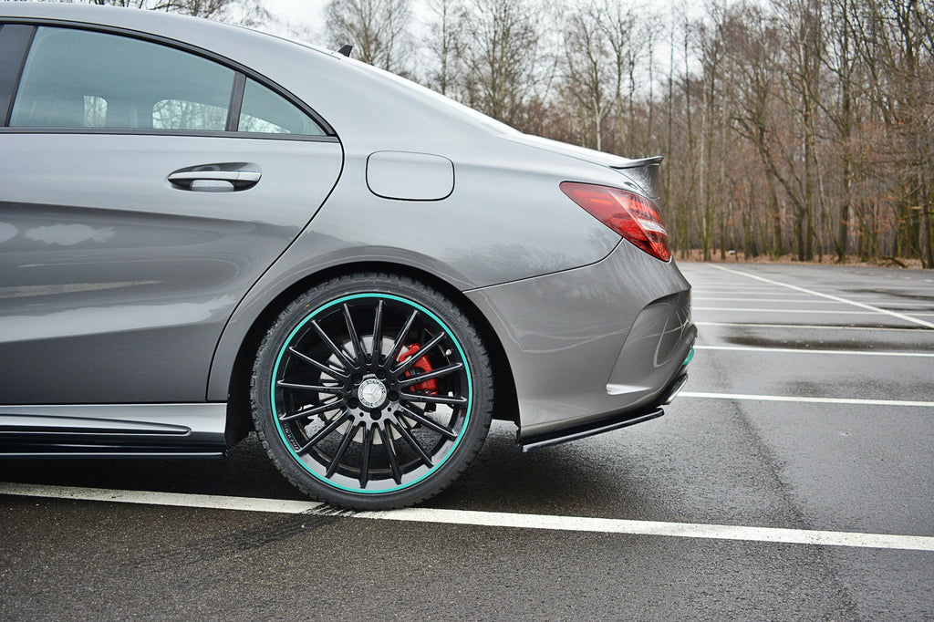 Maxton Design Heck Ansatz Flaps Diffusor passend für Mercedes-Benz CLA AMG-Line C117 schwarz Hochglanz