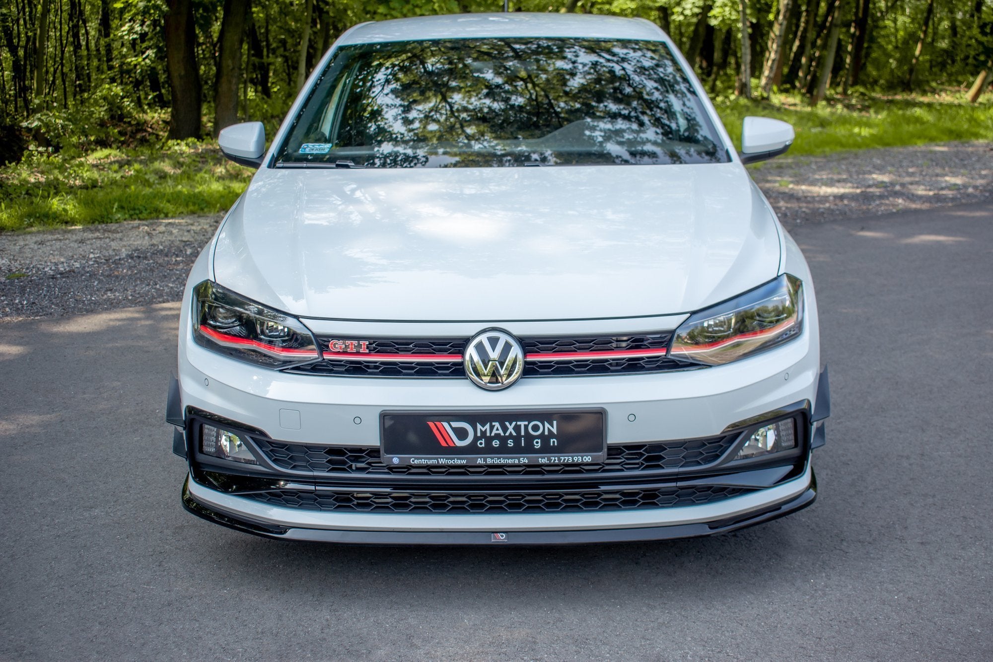 Maxton Design Street+ Spoilerlippe Front Ansatz V.3 passend für VW Polo GTI / R-line Mk6 schwarz Hochglanz
