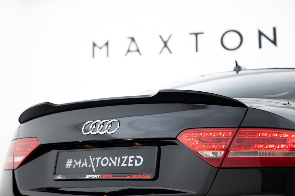 Maxton Design Spoiler CAP passend für Audi S5 Coupe / A5 S-Line Coupe 8T / 8T Facelift schwarz Hochglanz