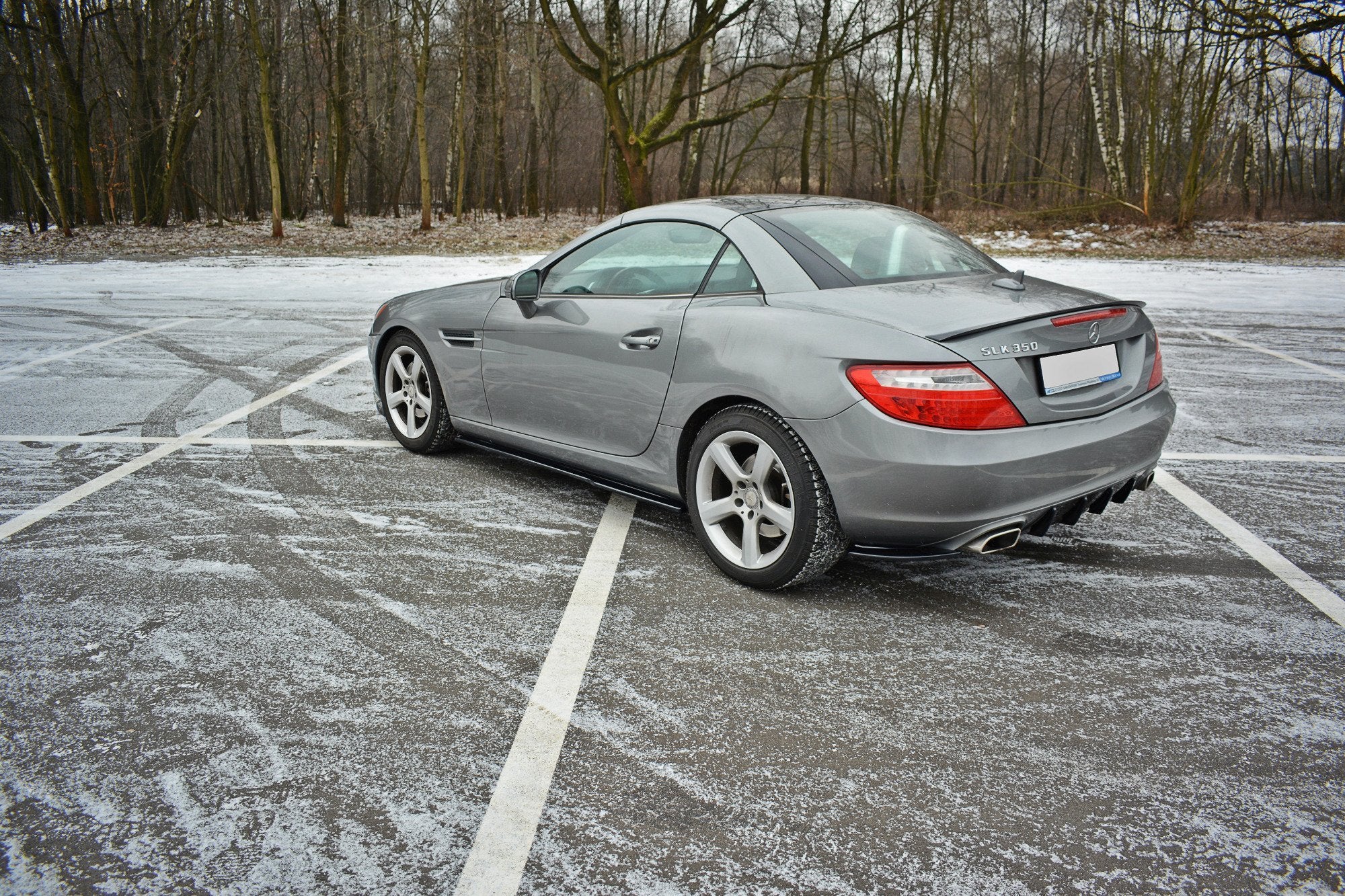 Maxton Design Diffusor Heck Ansatz passend für Mercedes SLK R172 schwarz Hochglanz