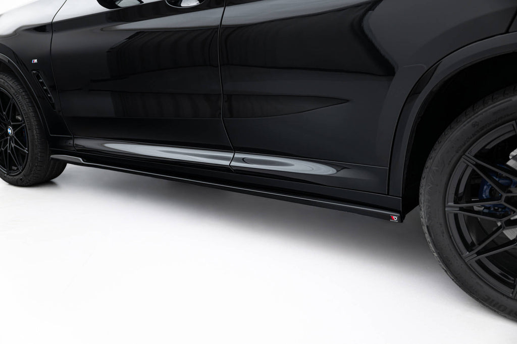 Maxton Design Street+ Seitenschweller Leisten passend für BMW X4 M-Paket G02 Facelift schwarz Hochglanz