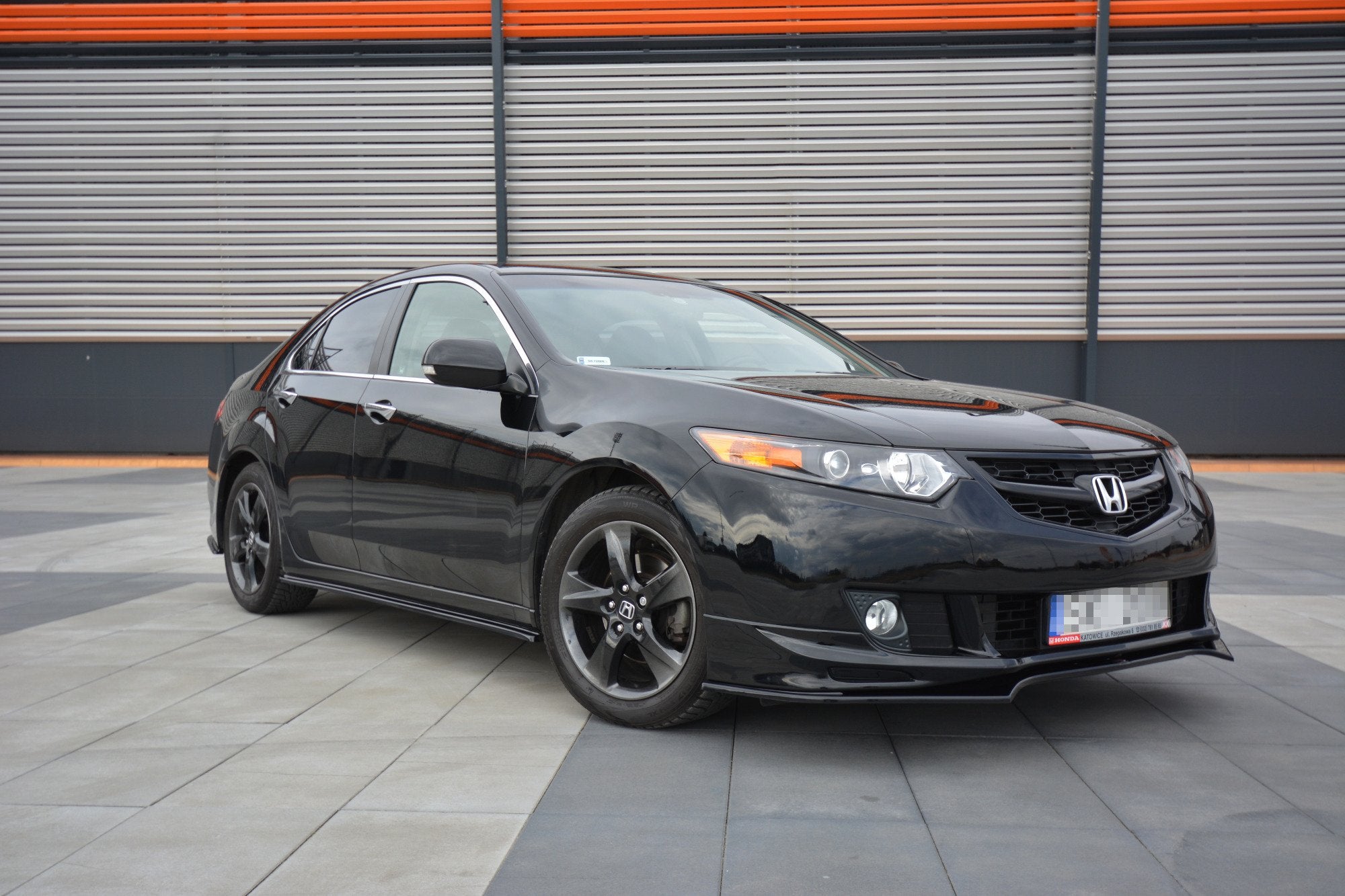 Maxton Design Street+ Spoilerlippe Front Ansatz passend für HONDA ACCORD MK.8 TYPE-S CU-Serie vor Facelift SEDAN schwarz Hochglanz