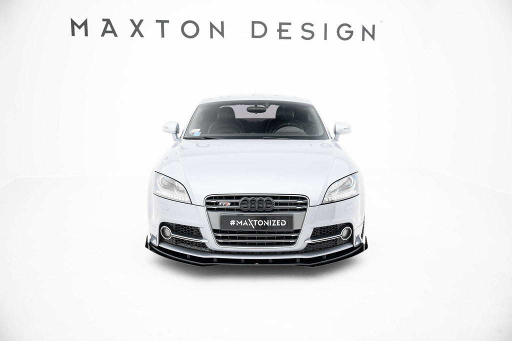 Maxton Design Street Pro Street+ Spoilerlippe Front Ansatz + Flaps passend für Audi TT S / TT S-Line 8J Facelift schwarz Hochglanz