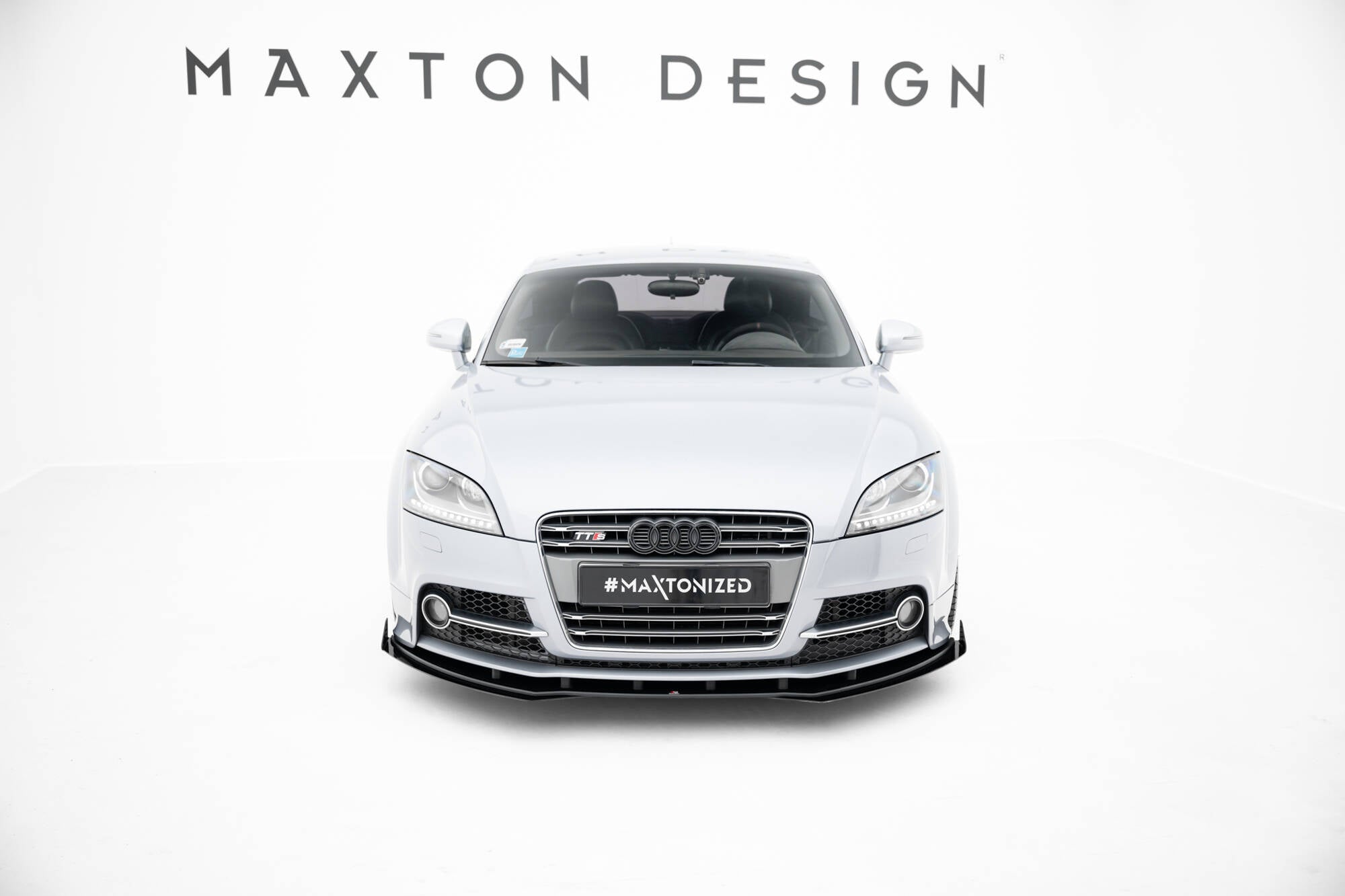 Maxton Design Street Pro Street+ Spoilerlippe Front Ansatz + Flaps passend für Audi TT S / TT S-Line 8J Facelift schwarz Hochglanz