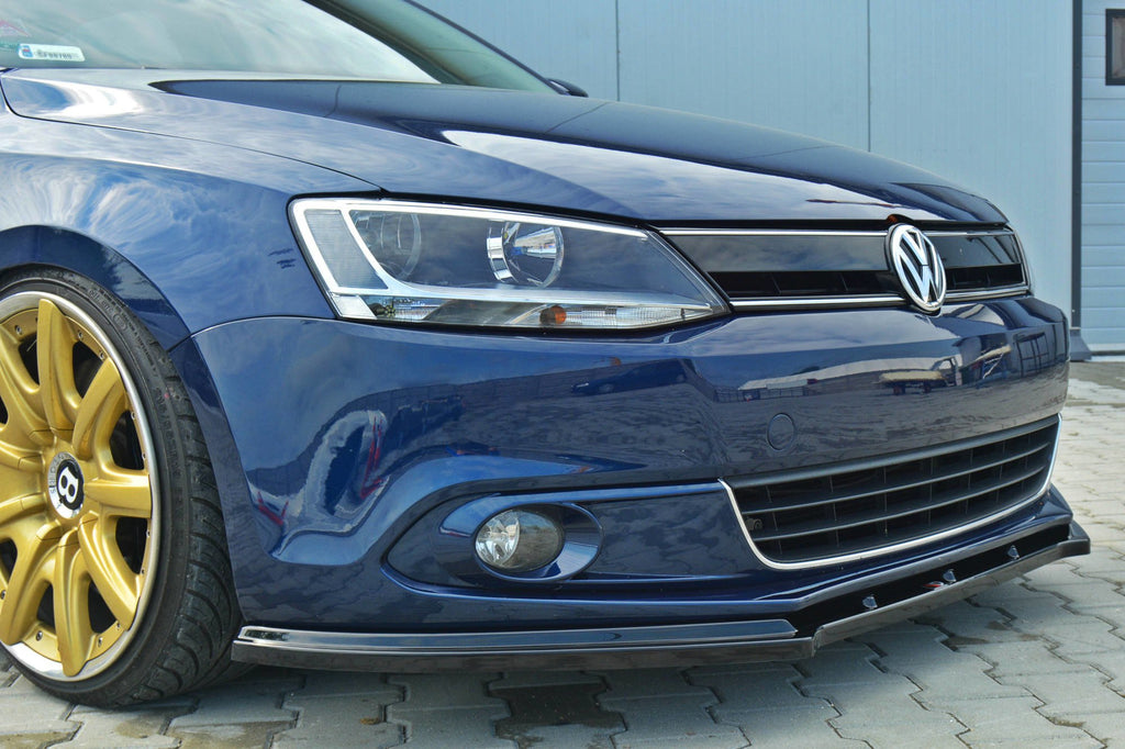 Maxton Design Street+ Spoilerlippe Front Ansatz V.1 passend für VW Jetta 6 schwarz Hochglanz