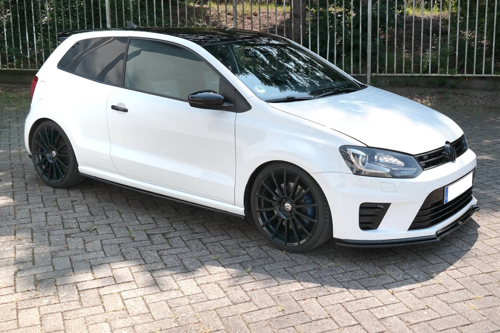 Maxton Design Street+ Spoilerlippe Front Ansatz passend für VW Polo WRC Mk5 schwarz Hochglanz