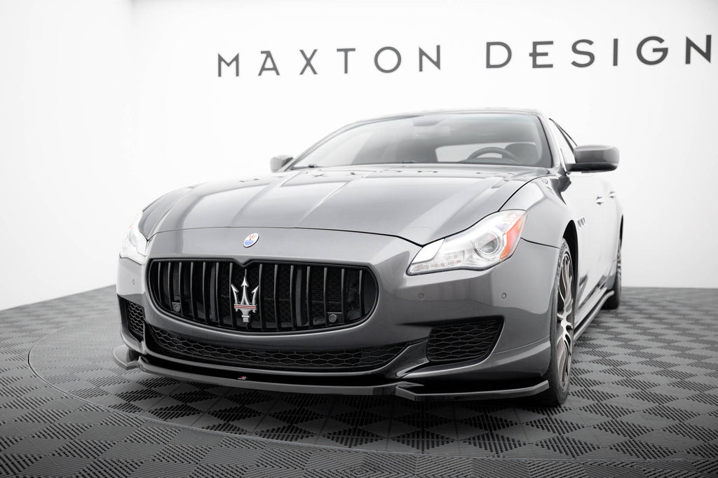 Maxton Design Street+ Spoilerlippe Front Ansatz passend für Maserati Quattroporte Mk6 schwarz Hochglanz