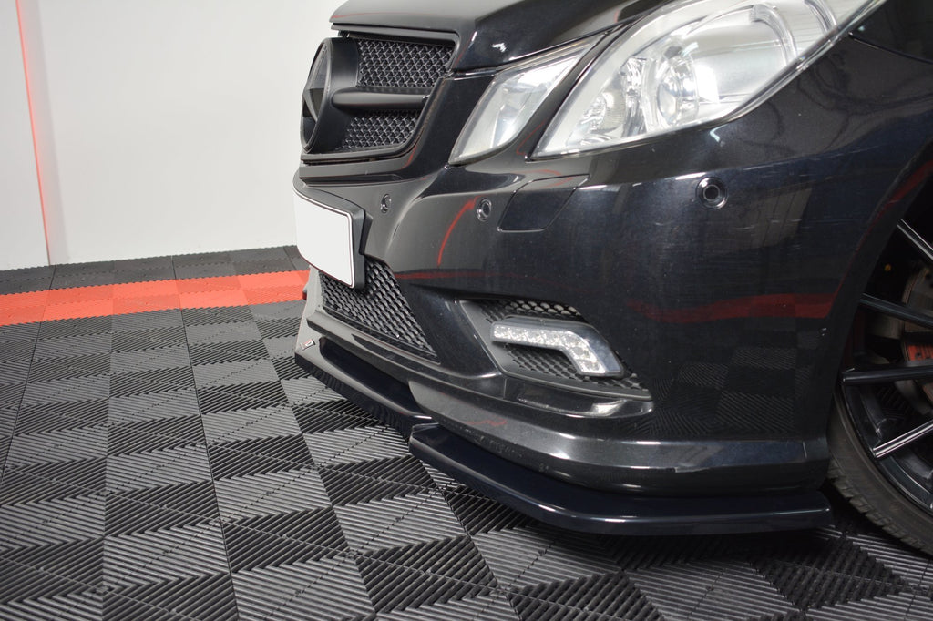Maxton Design Street+ Spoilerlippe Front Ansatz passend für Mercedes-Benz E-Klasse W207 Coupe AMG-Line schwarz Hochglanz