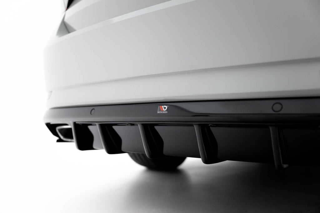 Maxton Design Diffusor Heck Ansatz passend für Skoda Superb Liftback / Combi Mk3 schwarz Hochglanz