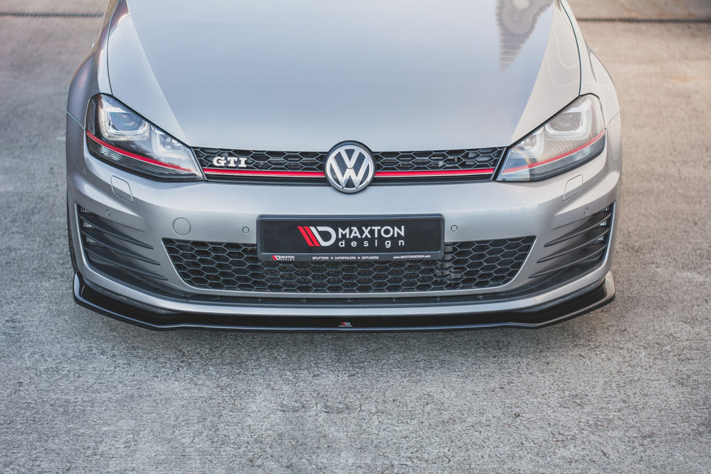 Maxton Design Street+ Spoilerlippe Front Ansatz V.2 passend für VW Golf GTI / GTD Mk7 schwarz Hochglanz