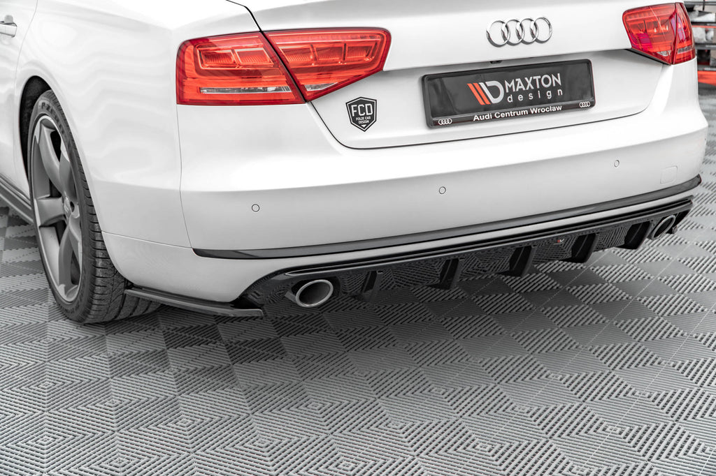 Maxton Design Diffusor Heck Ansatz passend für Audi A8 D4 schwarz Hochglanz