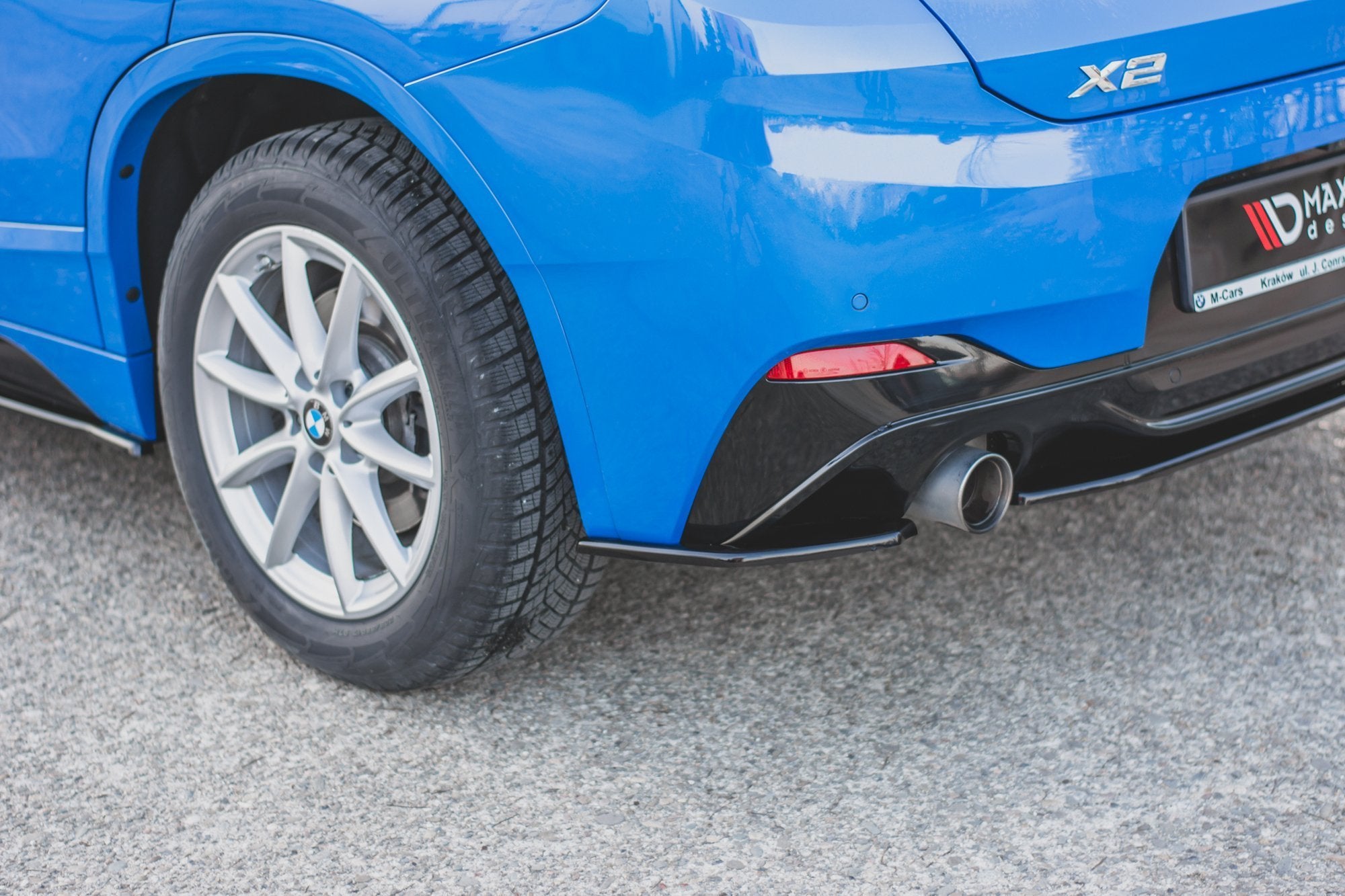Maxton Design Heck Ansatz Flaps Diffusor passend für BMW X2 F39 M-Paket schwarz Hochglanz