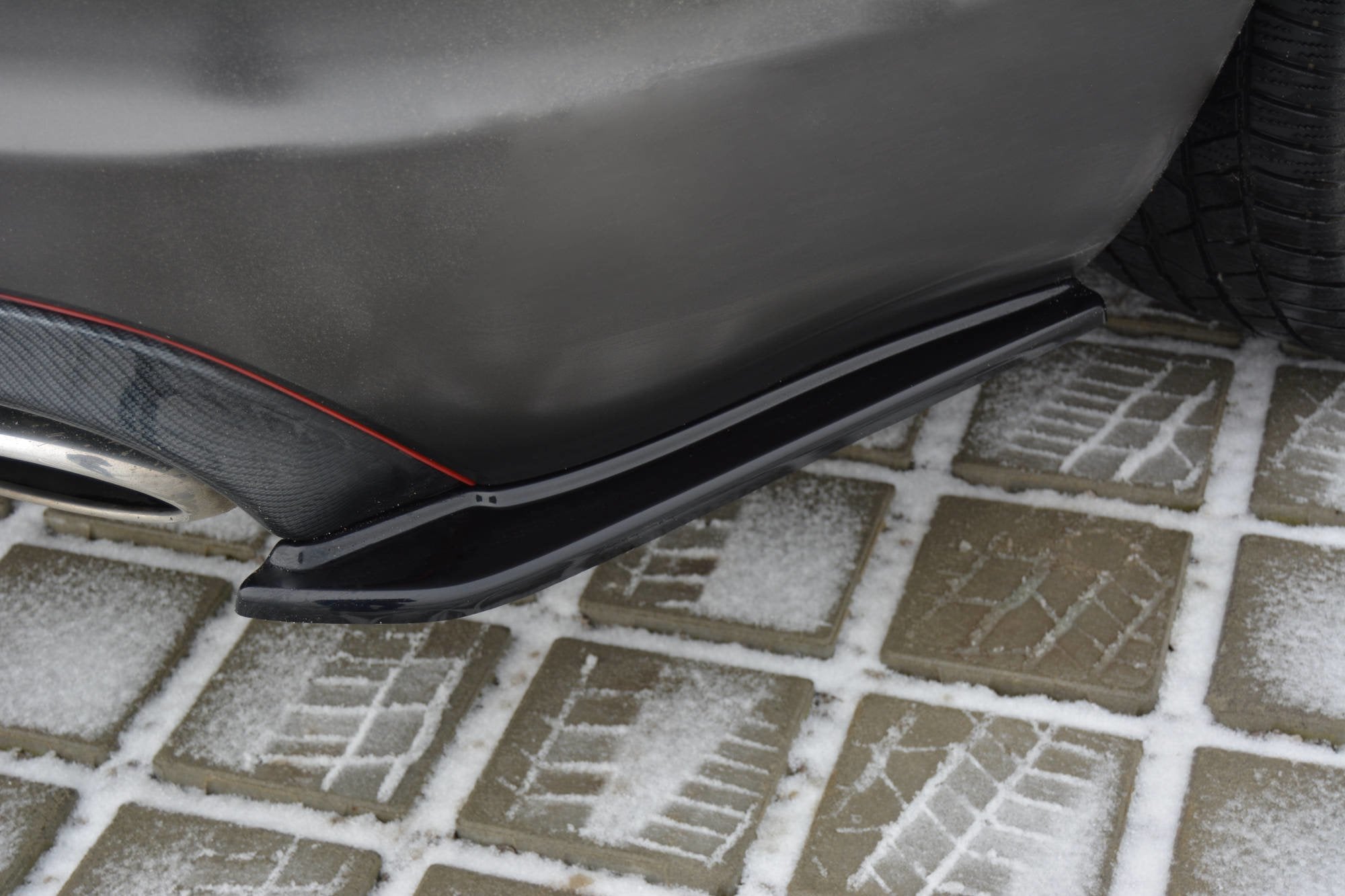 Maxton Design Heck Ansatz Flaps Diffusor passend für JAGUAR XF (X250) MK1 SPORTBRAKE S-PACK schwarz Hochglanz