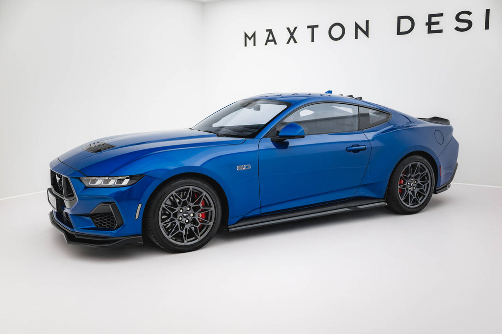 Maxton Design Street+ Seitenschweller Leisten passend für Ford Mustang Dark Horse Mk7 schwarz Hochglanz