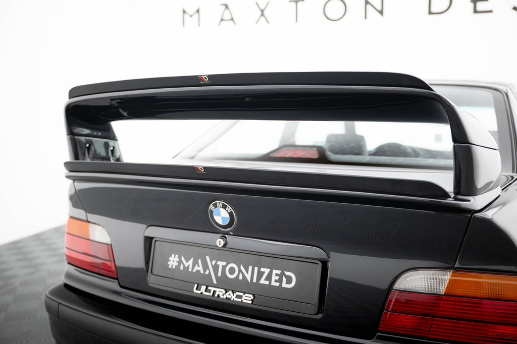 Maxton Design Unterer Spoiler CAP passend für BMW M3 / 3 M-Paket E36 Coupe GT Klasse schwarz Hochglanz