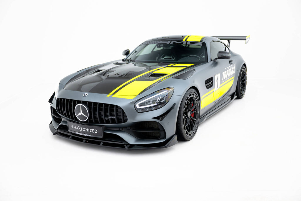 Maxton Design Street+ Spoilerlippe Front Ansatz passend für Mercedes-AMG GT C C190 Facelift schwarz Hochglanz