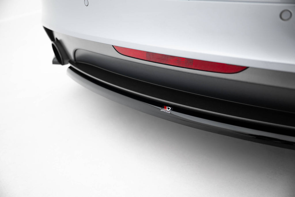 Maxton Design Mittlerer Diffusor Heck Ansatz passend für Audi TT S-Line 8J Facelift schwarz Hochglanz
