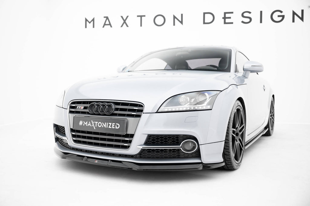 Maxton Design Street+ Spoilerlippe Front Ansatz V.2 passend für Audi TT S / TT S-Line 8J Facelift schwarz Hochglanz