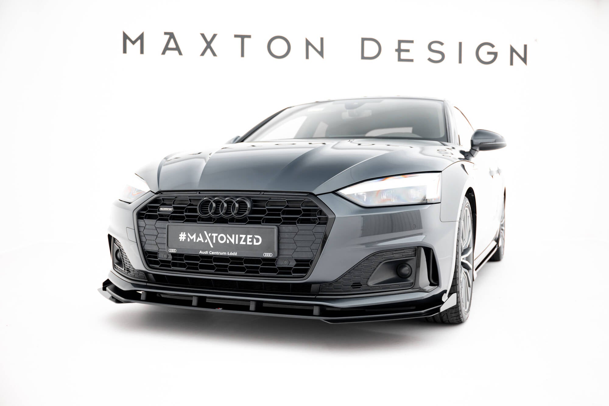 Maxton Design Front Stoßstange Flaps passend für Audi A5 F5 Facelift schwarz Hochglanz