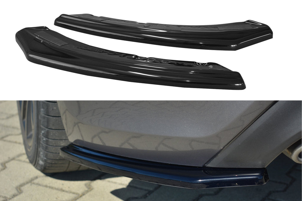 Maxton Design Heck Ansatz Flaps Diffusor passend für Hyundai Genesis Coupe Mk1 schwarz Hochglanz