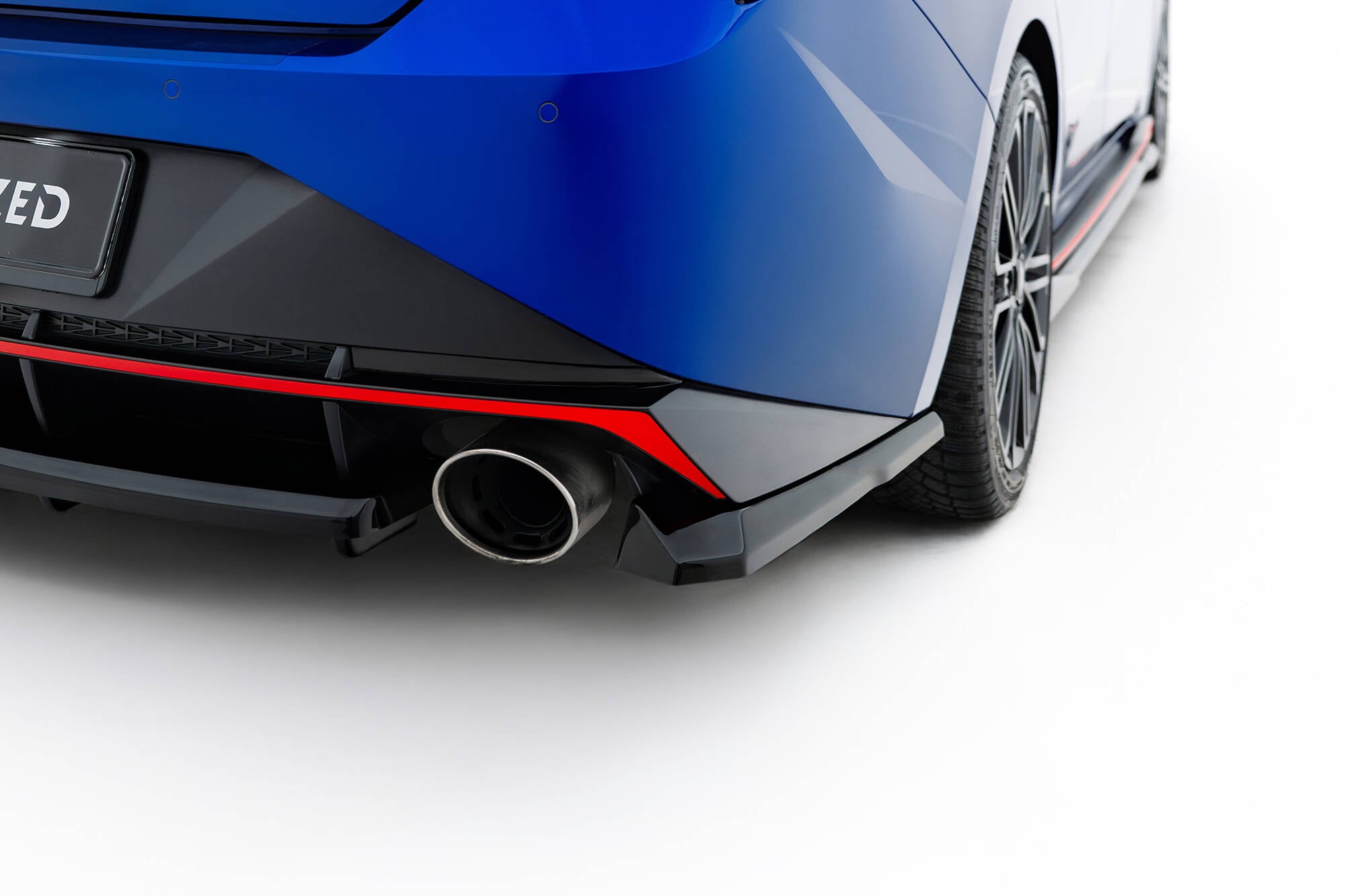 Maxton Design Heck Ansatz Flaps Diffusor passend für Hyundai Elantra N Mk7 schwarz Hochglanz