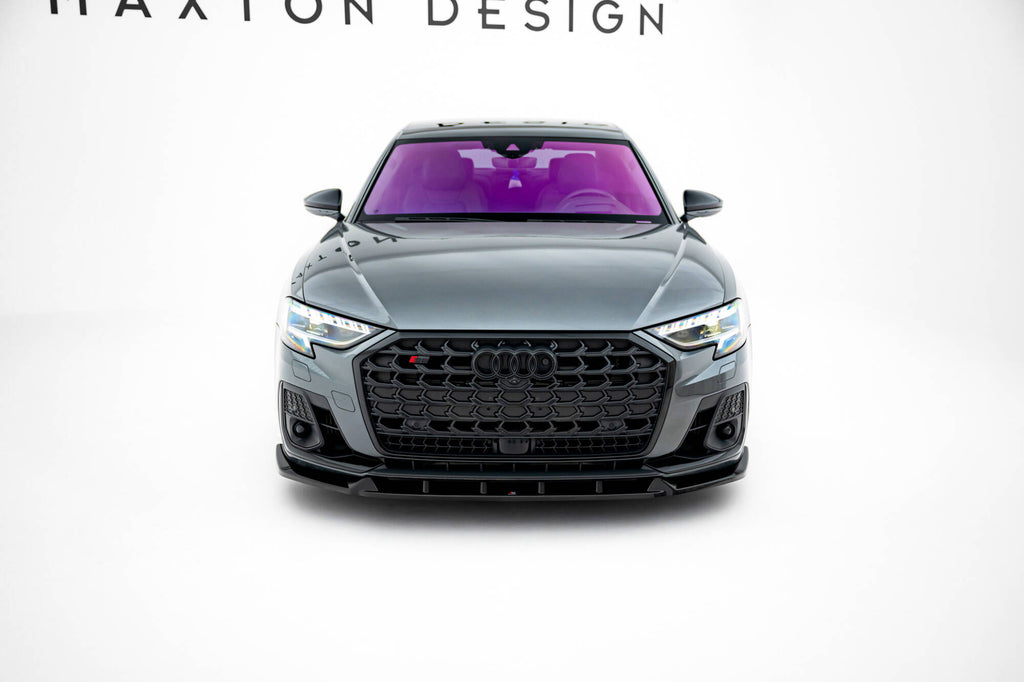 Maxton Design Street+ Spoilerlippe Front Ansatz V.2 passend für Audi S8 / A8 S-Line D5 Facelift schwarz Hochglanz