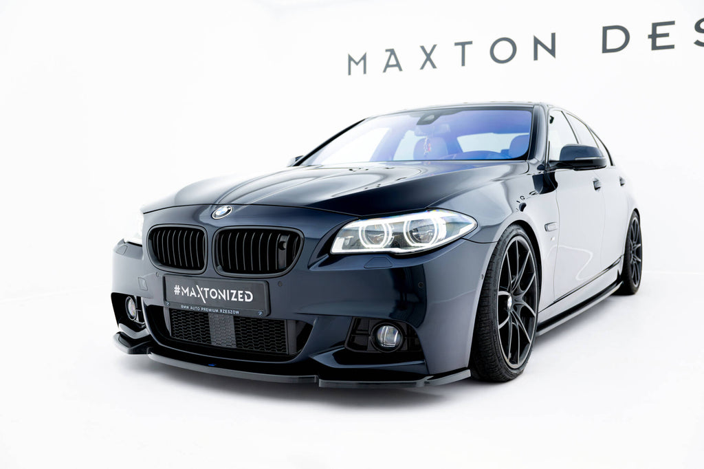 Maxton Design Street+ Spoilerlippe Front Ansatz V.3 passend für BMW 5er F10/F11 M-Paket schwarz Hochglanz