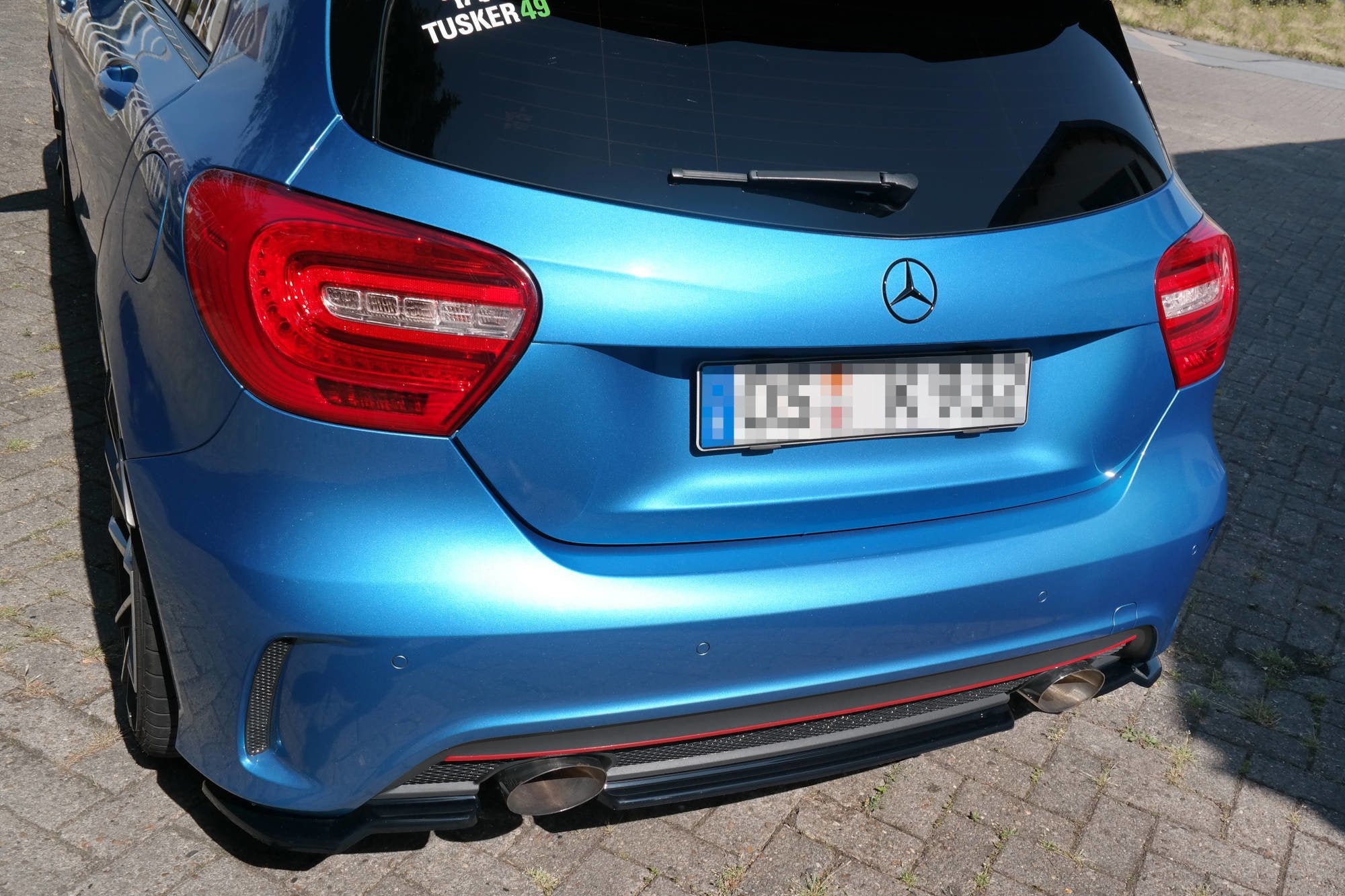Maxton Design Heckansatz Mercedes W176 AMG-LINE vor Facelift schwarz Hochglanz für Mercedes-Benz A Klasse W176