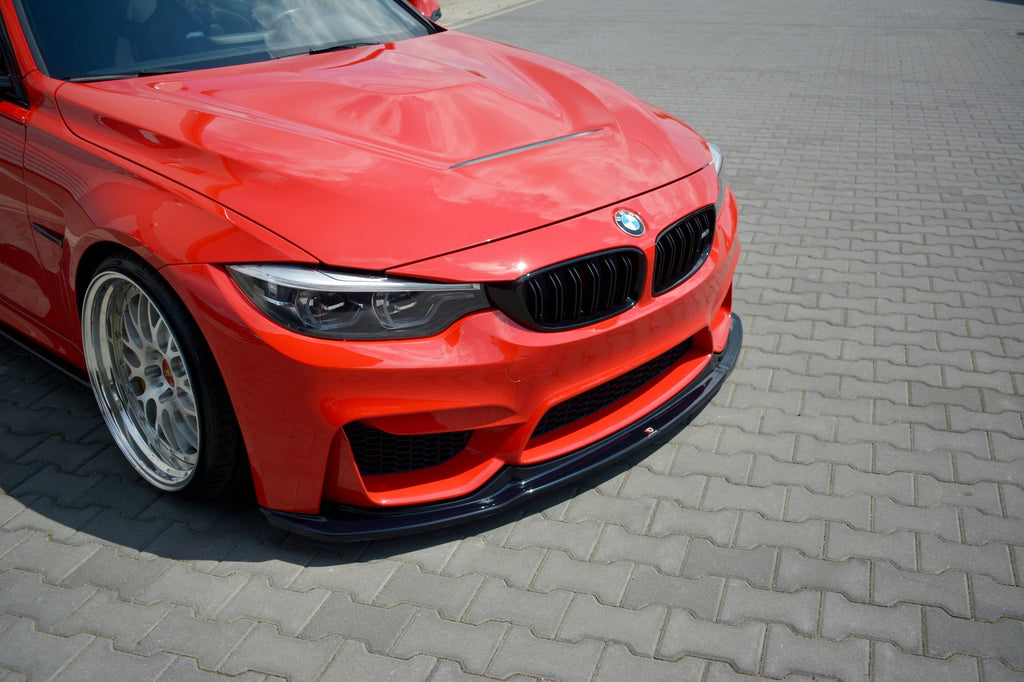 Maxton Design Street+ Spoilerlippe Front Ansatz passend für BMW M3 F80 schwarz Hochglanz