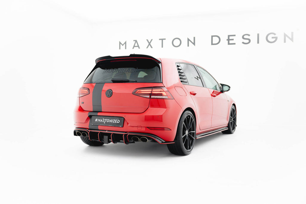 Maxton Design Spoiler CAP V.2 passend für VW Golf R / R-Line / GTI / GTD Mk7 / Mk7 Facelift schwarz Hochglanz