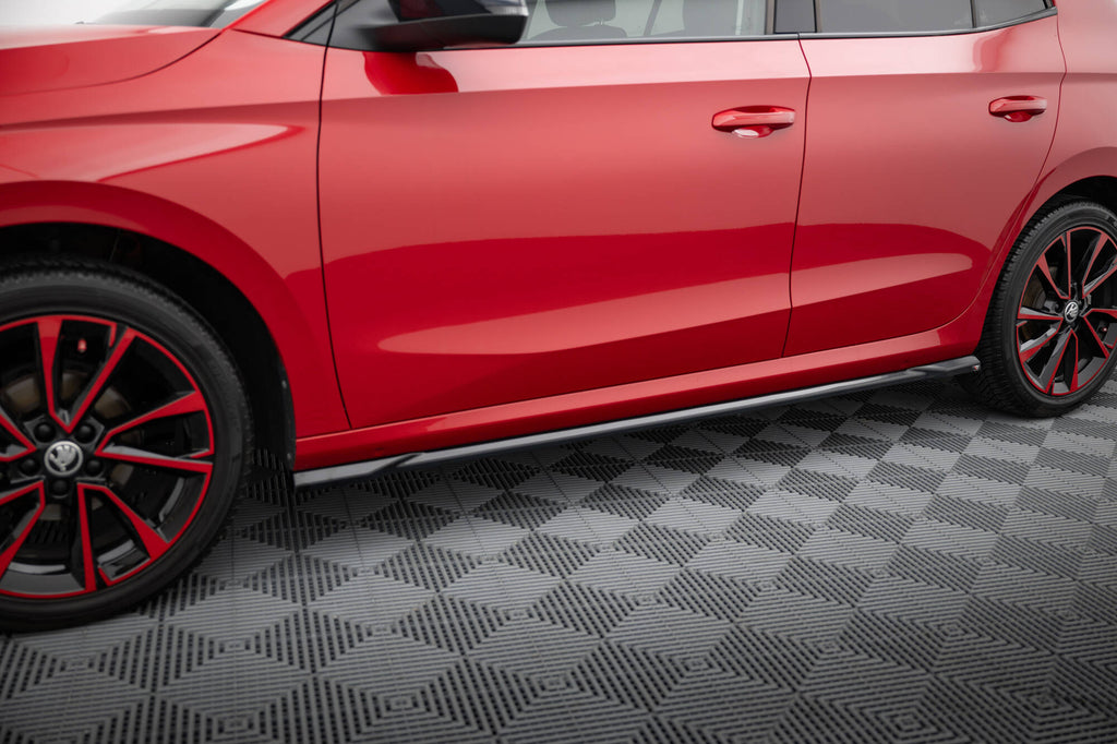 Maxton Design Street+ Seitenschweller Leisten passend für Skoda Fabia Mk4 schwarz Hochglanz