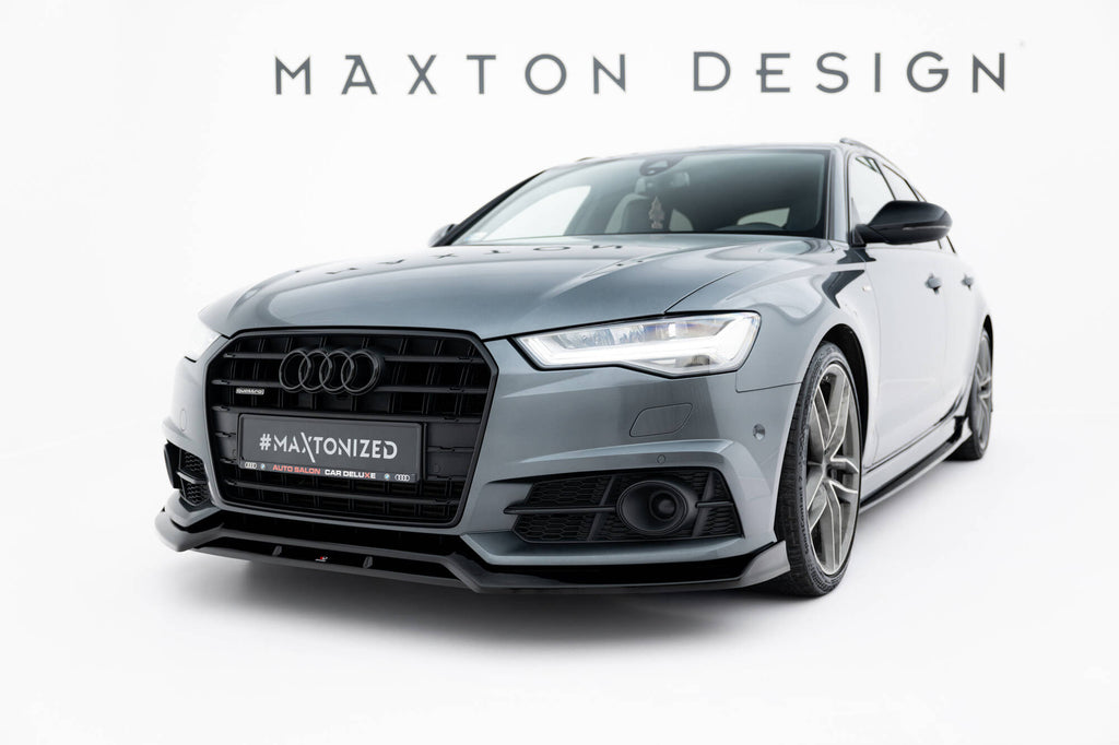 Maxton Design Street+ Spoilerlippe Front Ansatz V.3 passend für Audi A6 / A6 C7 S-line/ S6 C7 Facelift schwarz Hochglanz