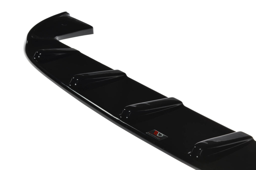 Maxton Design Street+ Spoilerlippe Front Ansatz V.1 passend für FIAT 500 HATCHBACK vor Facelift schwarz Hochglanz