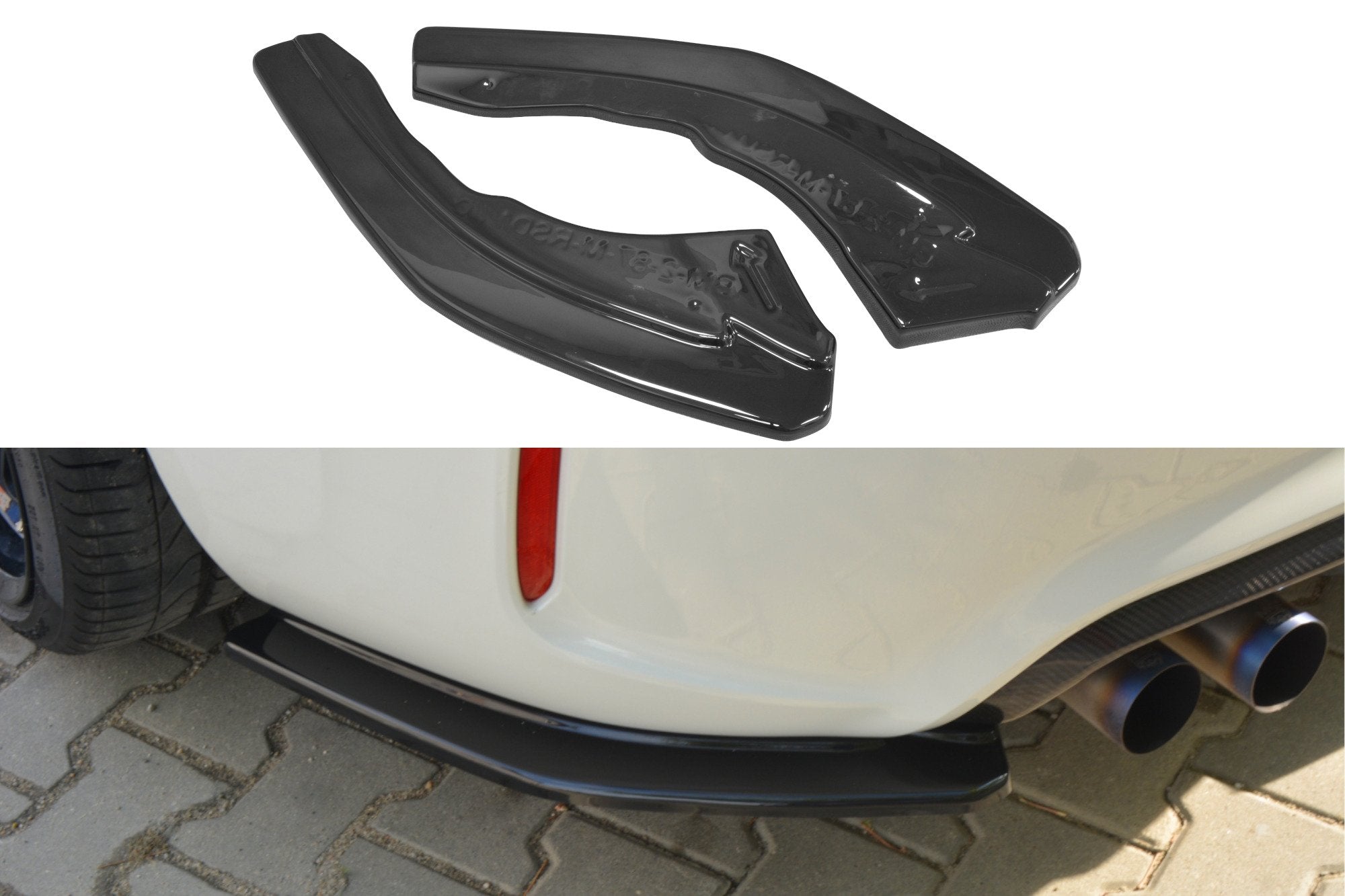 Maxton Design Heck Ansatz Flaps Diffusor passend für BMW M2 (F87) COUPÉ schwarz Hochglanz