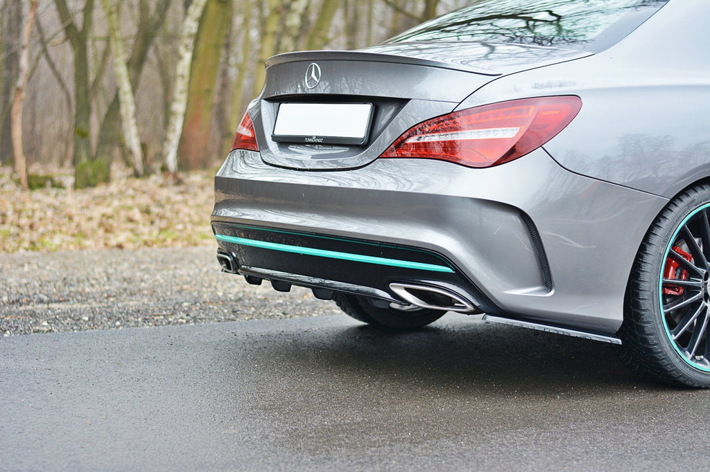 Maxton Design Diffusor Heck Ansatz passend für Mercedes CLA C117 AMG-LINE FACELIFT schwarz Hochglanz