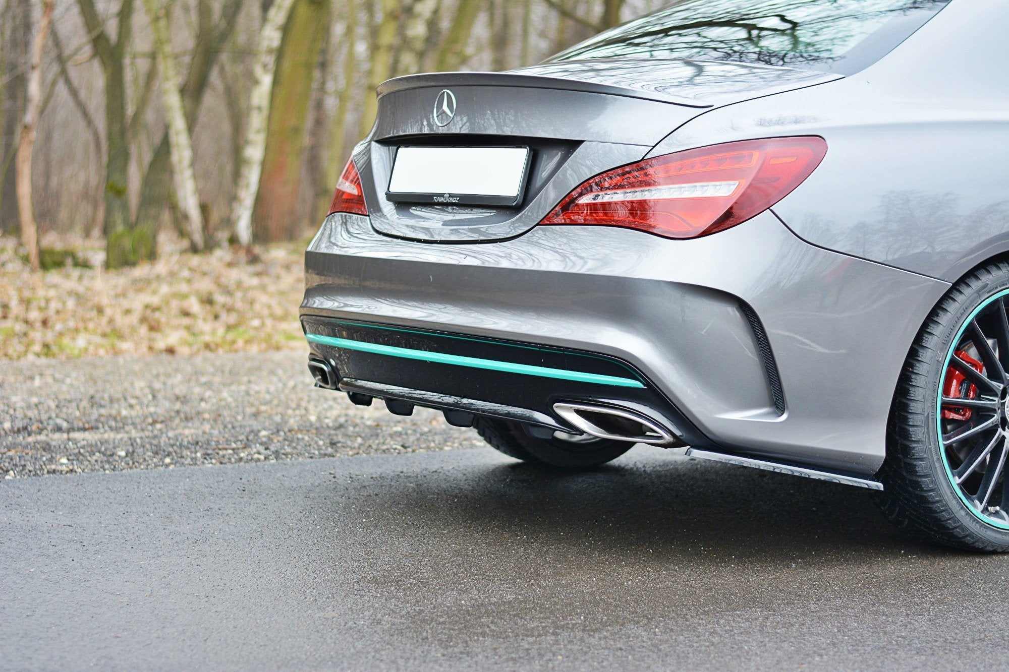 Maxton Design Diffusor Heck Ansatz passend für Mercedes CLA C117 AMG-LINE FACELIFT schwarz Hochglanz